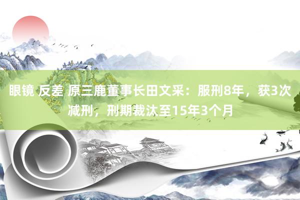 眼镜 反差 原三鹿董事长田文采：服刑8年，获3次减刑，刑期裁汰至15年3个月