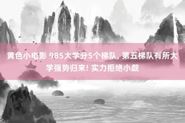 黄色小电影 985大学分5个梯队, 第五梯队有所大学强势归来! 实力拒绝小觑