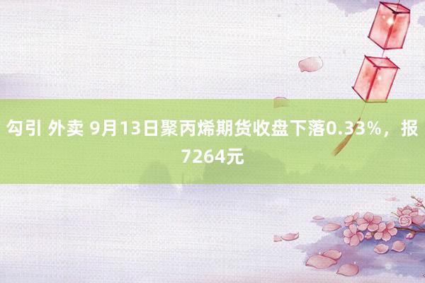 勾引 外卖 9月13日聚丙烯期货收盘下落0.33%，报7264元