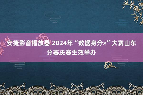 安捷影音播放器 2024年“数据身分×”大赛山东分赛决赛生效举办