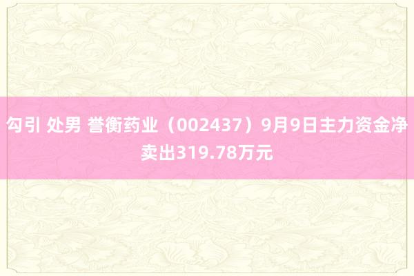 勾引 处男 誉衡药业（002437）9月9日主力资金净卖出319.78万元