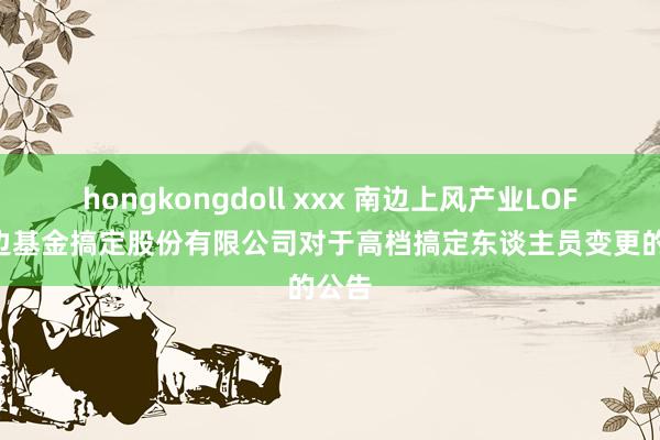 hongkongdoll xxx 南边上风产业LOF: 南边基金搞定股份有限公司对于高档搞定东谈主员变更的公告