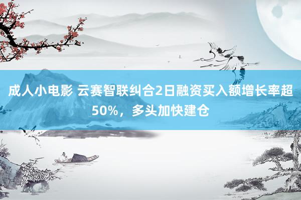 成人小电影 云赛智联纠合2日融资买入额增长率超50%，多头加快建仓