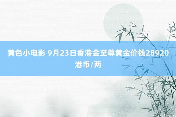 黄色小电影 9月23日香港金至尊黄金价钱28920港币/两