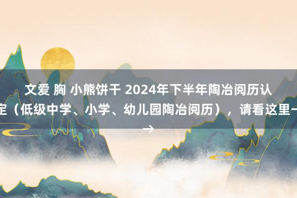 文爱 胸 小熊饼干 2024年下半年陶冶阅历认定（低级中学、小学、幼儿园陶冶阅历），请看这里→