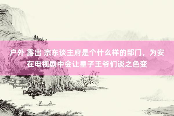 户外 露出 宗东谈主府是个什么样的部门，为安在电视剧中会让皇子王爷们谈之色变