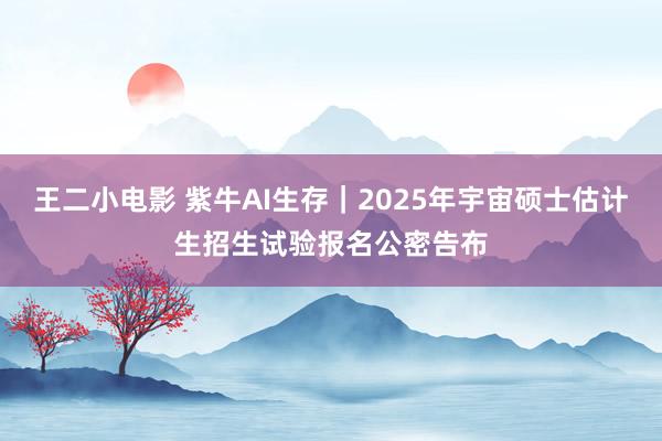 王二小电影 紫牛AI生存｜2025年宇宙硕士估计生招生试验报名公密告布