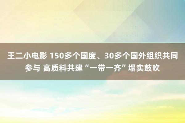 王二小电影 150多个国度、30多个国外组织共同参与 高质料共建“一带一齐”塌实鼓吹