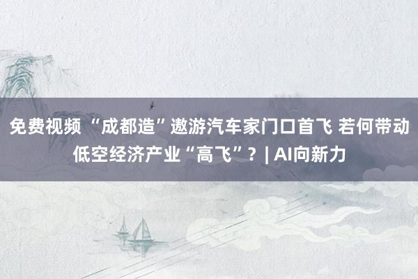 免费视频 “成都造”遨游汽车家门口首飞 若何带动低空经济产业“高飞”？| AI向新力