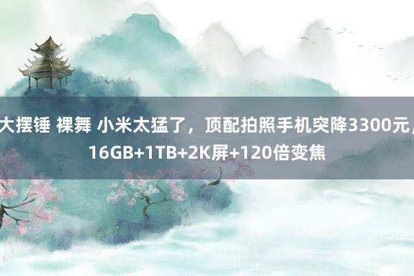 大摆锤 裸舞 小米太猛了，顶配拍照手机突降3300元，16GB+1TB+2K屏+120倍变焦