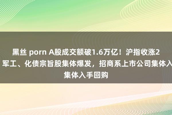 黑丝 porn A股成交额破1.6万亿！沪指收涨2.07%，军工、化债宗旨股集体爆发，招商系上市公司集体入手回购