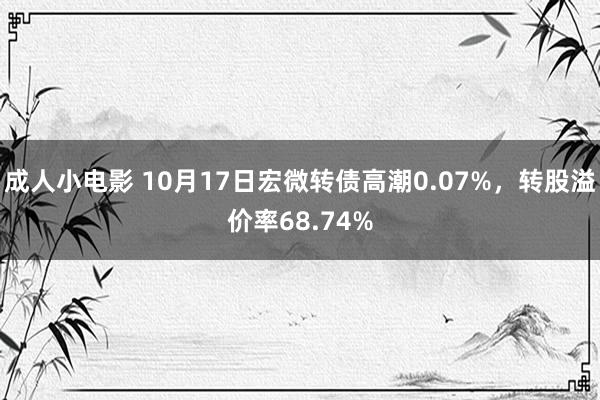 成人小电影 10月17日宏微转债高潮0.07%，转股溢价率68.74%