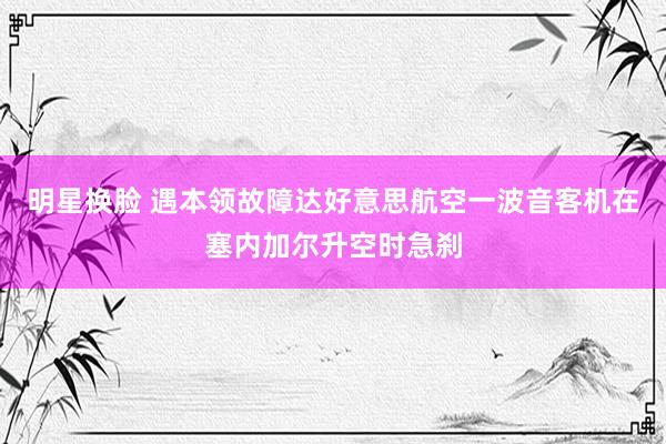 明星换脸 遇本领故障　达好意思航空一波音客机在塞内加尔升空时急刹