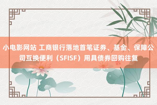 小电影网站 工商银行落地首笔证券、基金、保障公司互换便利（SFISF）用具债券回购往复