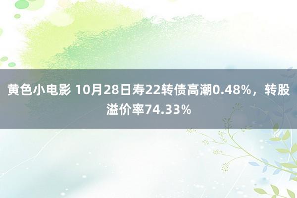 黄色小电影 10月28日寿22转债高潮0.48%，转股溢价率74.33%