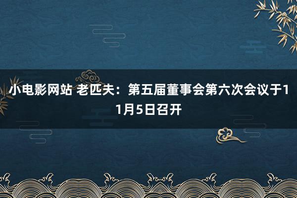 小电影网站 老匹夫：第五届董事会第六次会议于11月5日召开