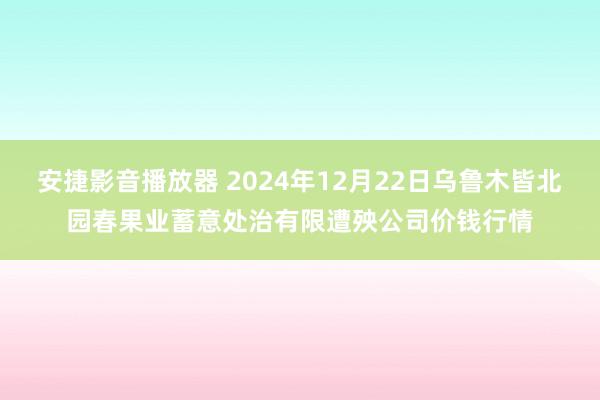 安捷影音播放器 2024年12月22日乌鲁木皆北园春果业蓄意处治有限遭殃公司价钱行情