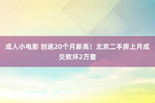 成人小电影 创逾20个月新高！北京二手房上月成交败坏2万套