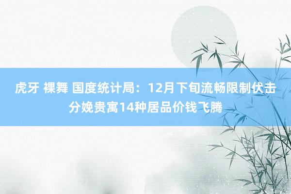 虎牙 裸舞 国度统计局：12月下旬流畅限制伏击分娩贵寓14种居品价钱飞腾