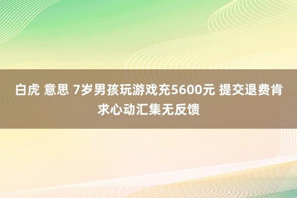 白虎 意思 7岁男孩玩游戏充5600元 提交退费肯求心动汇集无反馈