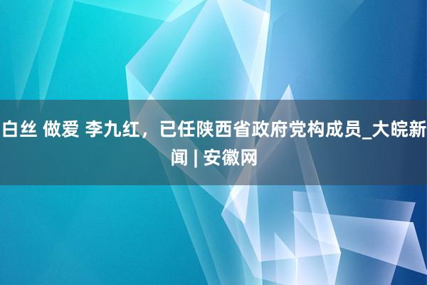 白丝 做爱 李九红，已任陕西省政府党构成员_大皖新闻 | 安徽网