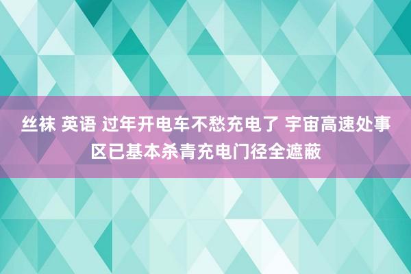 丝袜 英语 过年开电车不愁充电了 宇宙高速处事区已基本杀青充电门径全遮蔽