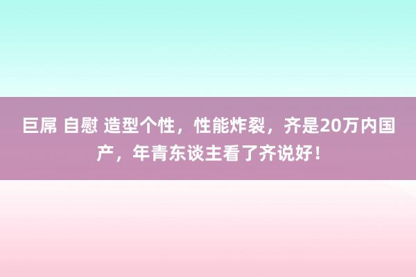 巨屌 自慰 造型个性，性能炸裂，齐是20万内国产，年青东谈主看了齐说好！