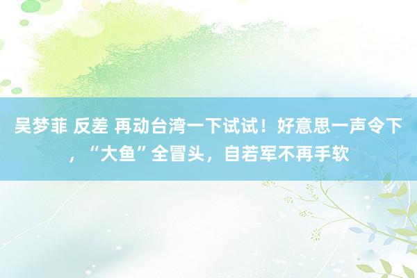 吴梦菲 反差 再动台湾一下试试！好意思一声令下，“大鱼”全冒头，自若军不再手软