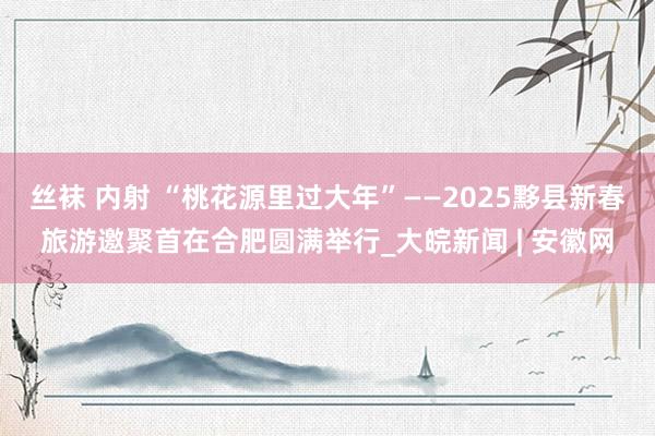 丝袜 内射 “桃花源里过大年”——2025黟县新春旅游邀聚首在合肥圆满举行_大皖新闻 | 安徽网