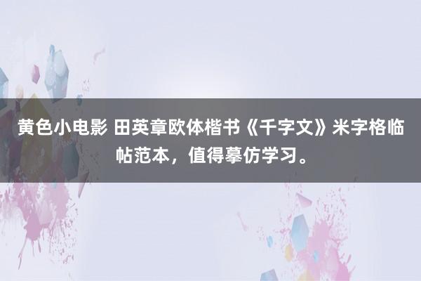 黄色小电影 田英章欧体楷书《千字文》米字格临帖范本，值得摹仿学习。