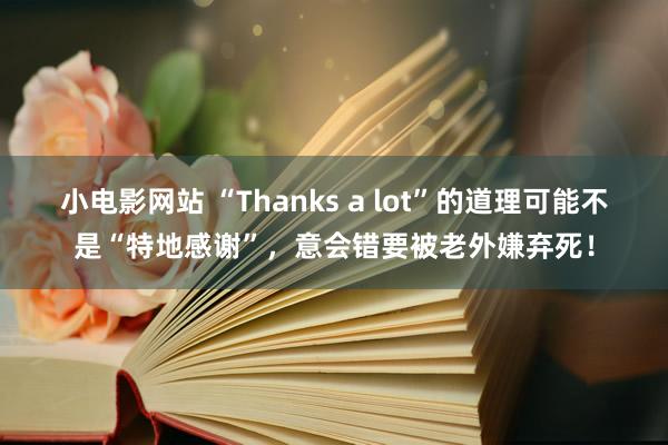 小电影网站 “Thanks a lot”的道理可能不是“特地感谢”，意会错要被老外嫌弃死！